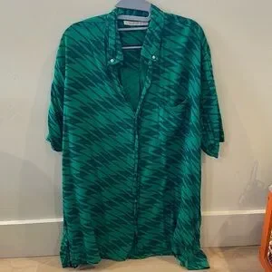 Manaola Green Patterned Dress Shirt